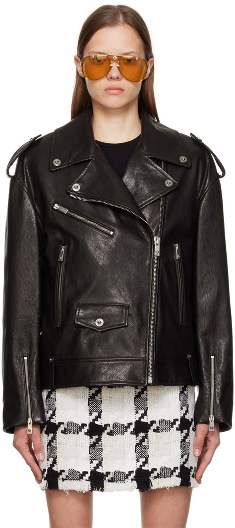 versace leather jackets women